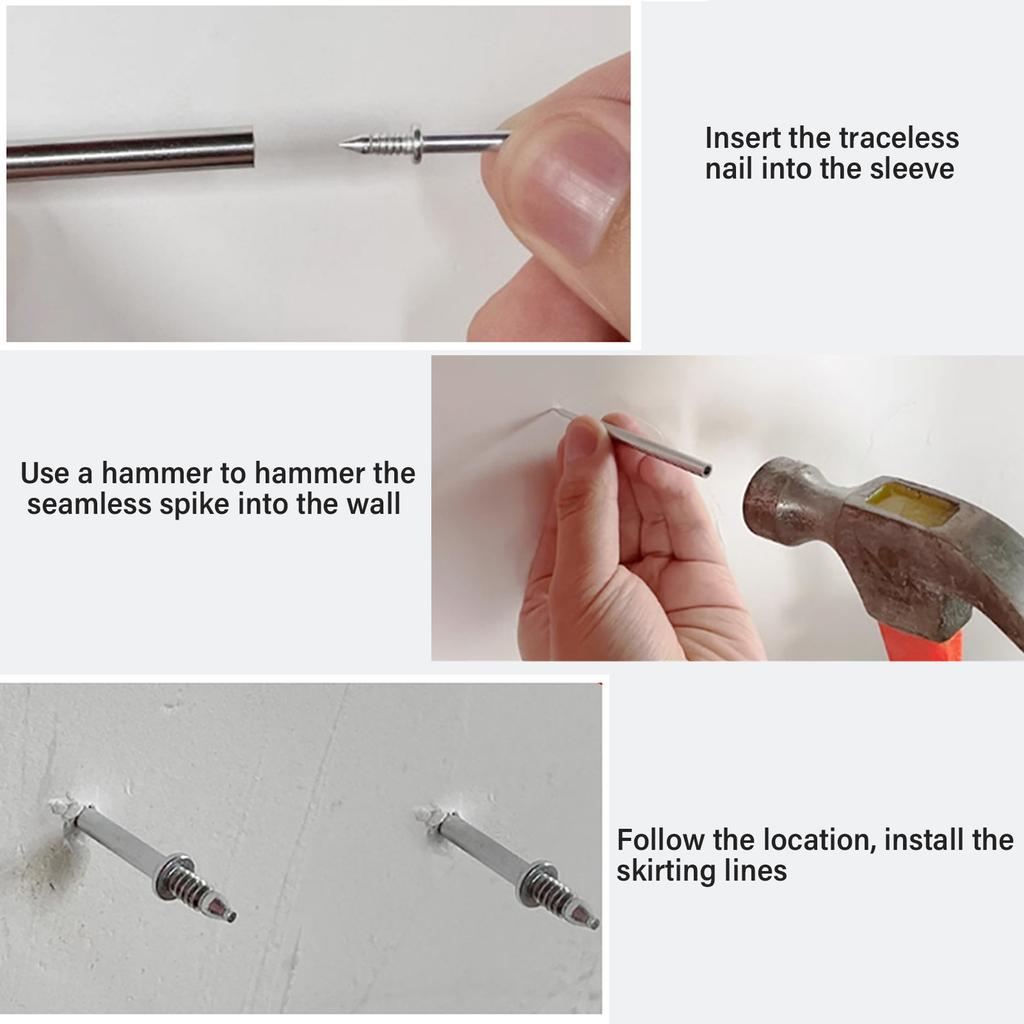 Бесшовные двухсторонние гвозди с монтажным инструментом Двусторонние бесследные гвозди с инструментом для гильз для плинтусов