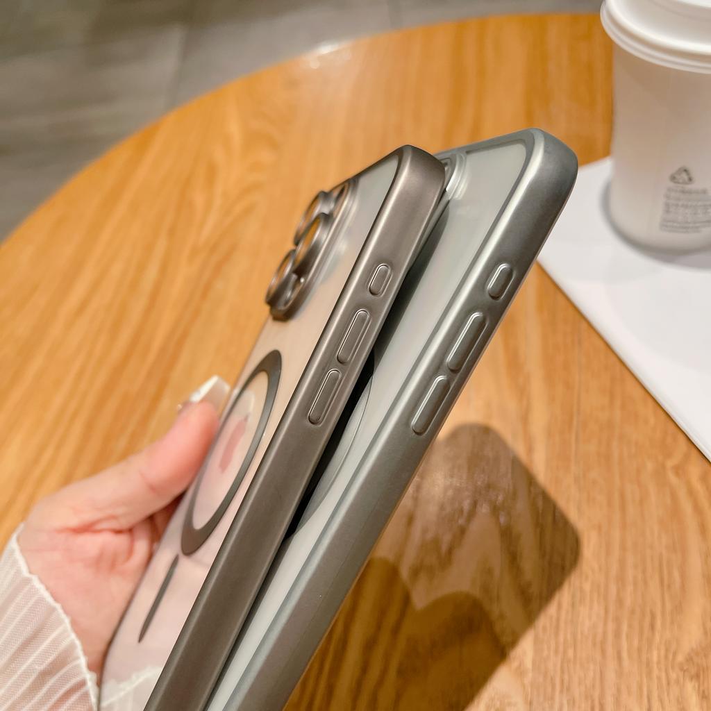 Чехол Magsafe с матовым покрытием для беспроводной зарядки на iPhone 16 11 12 13 15 14 Pro Max Plus, мягкая прозрачная защита линз
