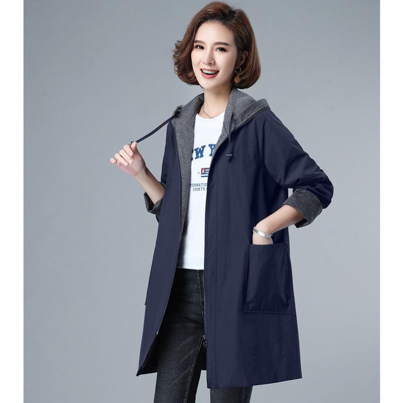 Легкомысленное тонкое пальто больших размеров для женщин, модная куртка, пальто, верхняя одежда, карманы на пуговицах, женская одежда, свободное пальто большого размера, высокое качество