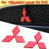 ABS for Mitsubishi Logo Lancer EX EVO Car Front Emblem Badge Carbon Fiber Sticker Styling Decoration Auto Refitting Accessories