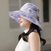 Летняя шляпа женская солнцезащитная шляпа модная универсальная с кружевом и бантом летняя уличная шляпа-ведро