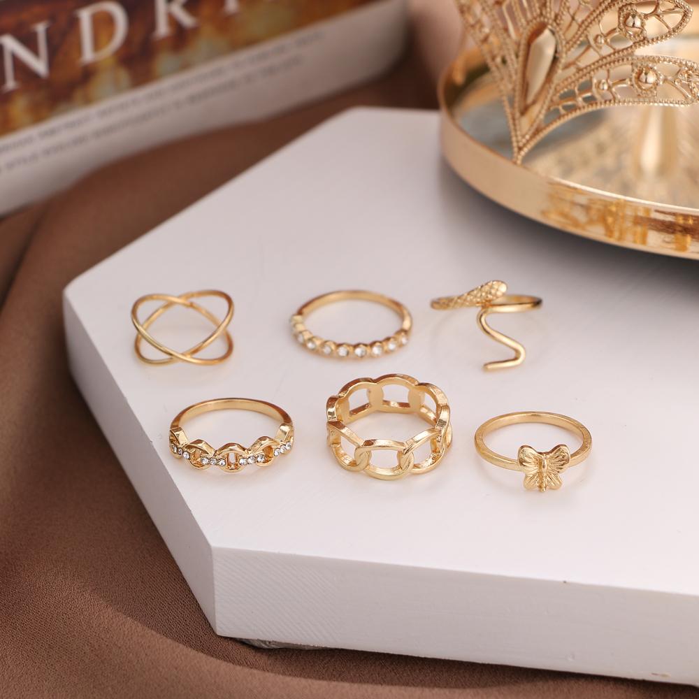 2023 Полое резное кольцо, 6 предметов, индивидуальное кольцо, кольцо в стиле панк, модный нейтральный тренд