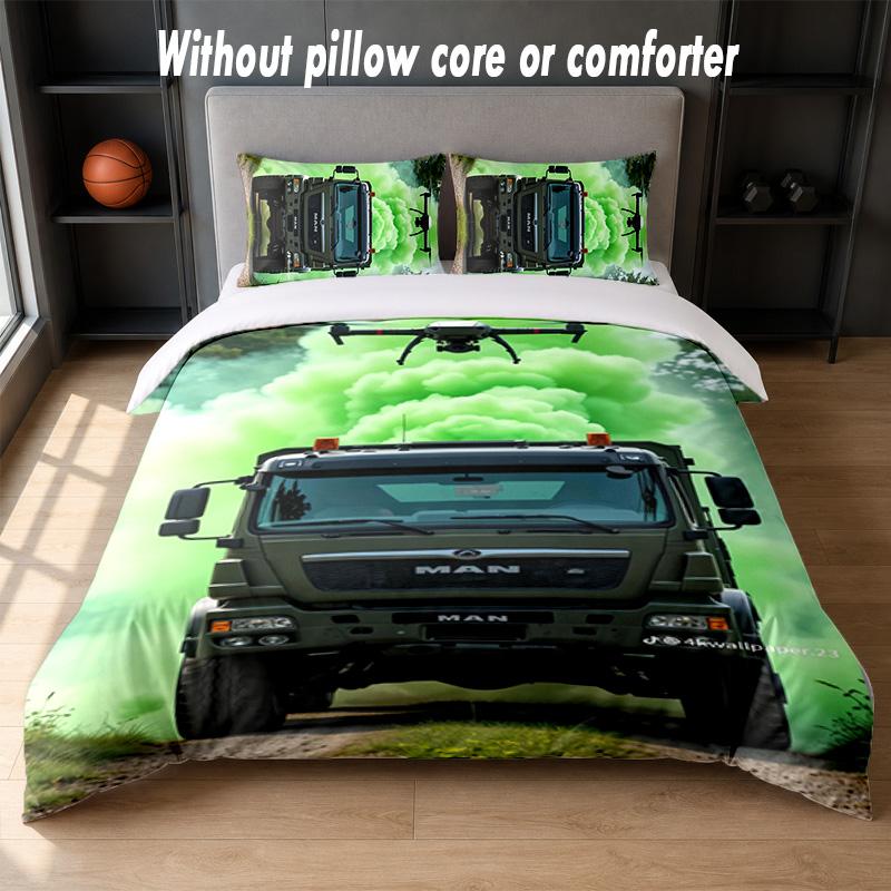 MAN Design Bed Bedding Set 1 Duvet Cover + 2 Pillowcases Soft Breathable Household Bed Linens