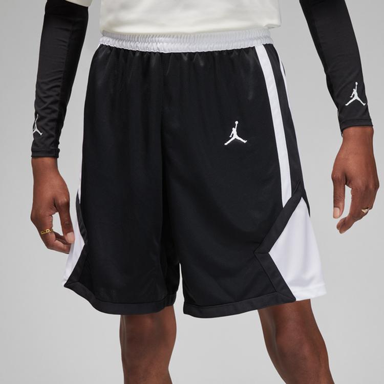 Jordan SS24 Dri-Fit Color Block Mid Rise Quick Dry Basketball Shorts Men shorts Black White HF0526-012
