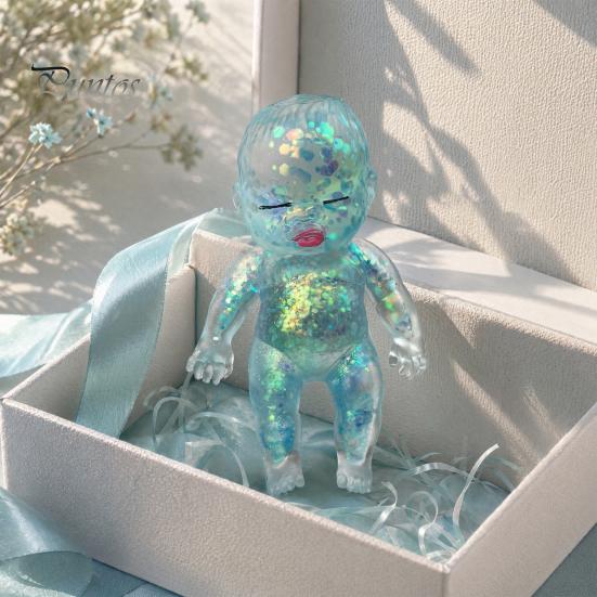 Сквиш-мячик от стресса из ТПЭ с блестками 'Baby', Прозрачная кукла-младенец, Мягкая, эластичная сенсорная игрушка-фиджет, Расслабляющий подарок для взрослых и детей, Сувениры для вечеринки