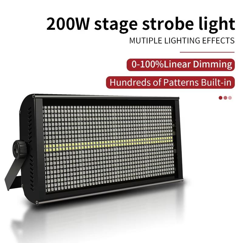 200W LED RGBW 4 in 1 48 Zone Strobe Light White 8000K DMX Super Bright Dj Wall Washer Bar Strobe Light Stage Lighting Effect
