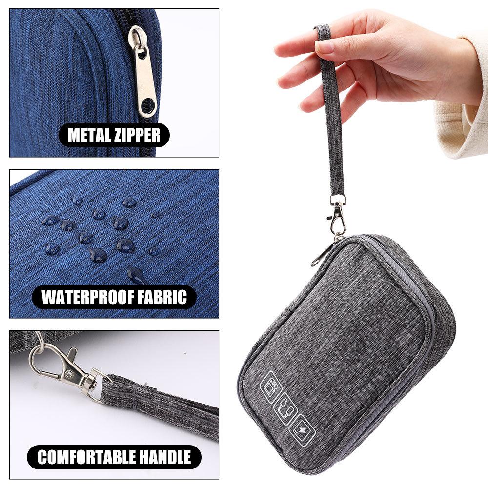 Portable Cable Digital Storage Bags Organizer USB Gadgets Wires Charger Power Battery Zipper Cosmetic Bag Case