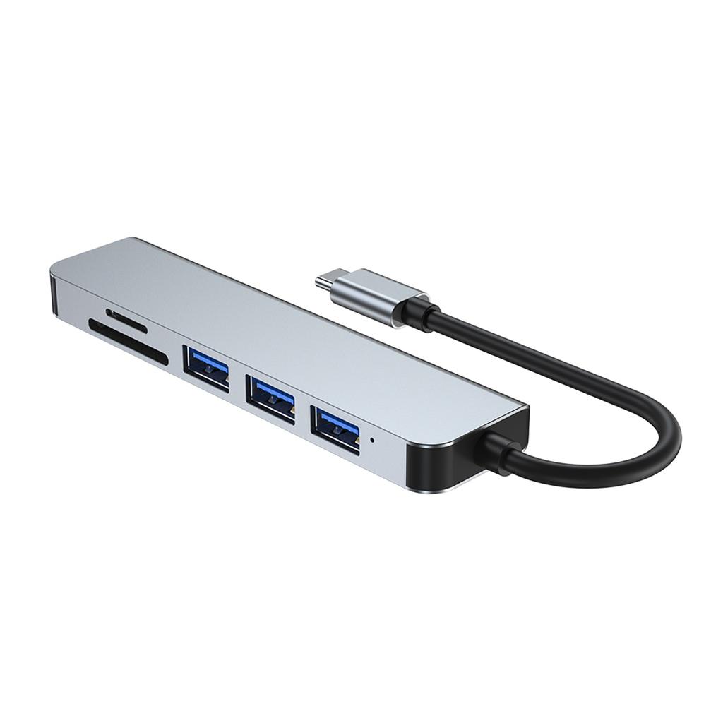 6 в 1 USB-C Type C HD Выход 4K USB 3.0 HD Адаптер ХАБ Многофункциональная Док-станция