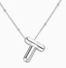 LT-12056 Stainless Steel 18K Gold Balloon Letter Necklace Silver Bubbles 26 English Alphabet Pendants Jewelry