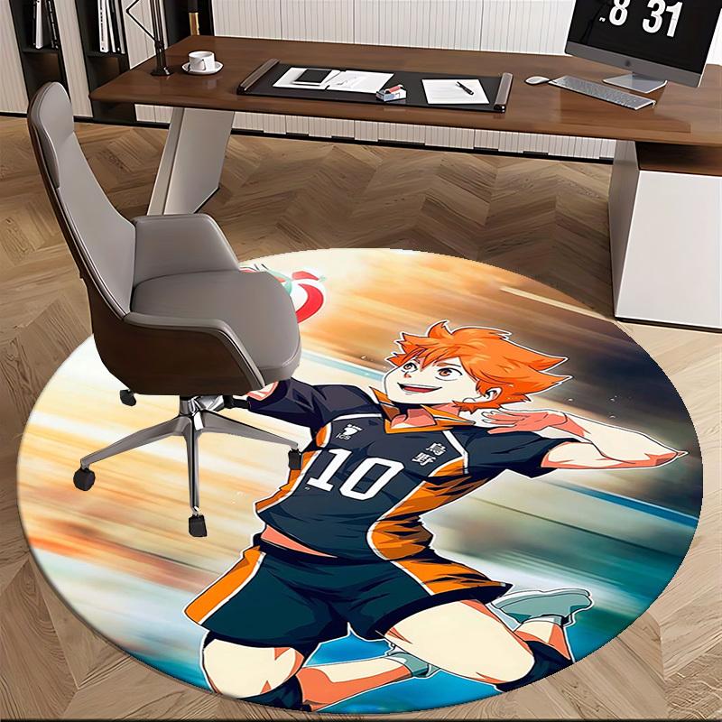 1 шт. Haikyuu Кагеяма Тобио Волейбол Аниме Дизайн Круглый Ковер - Коврик под Кресло
