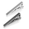 Emvalo In Set of 2 Tie Satin Finish Silver Matte Alligator Formal [Made Japan] Clips, & Black, Clips,