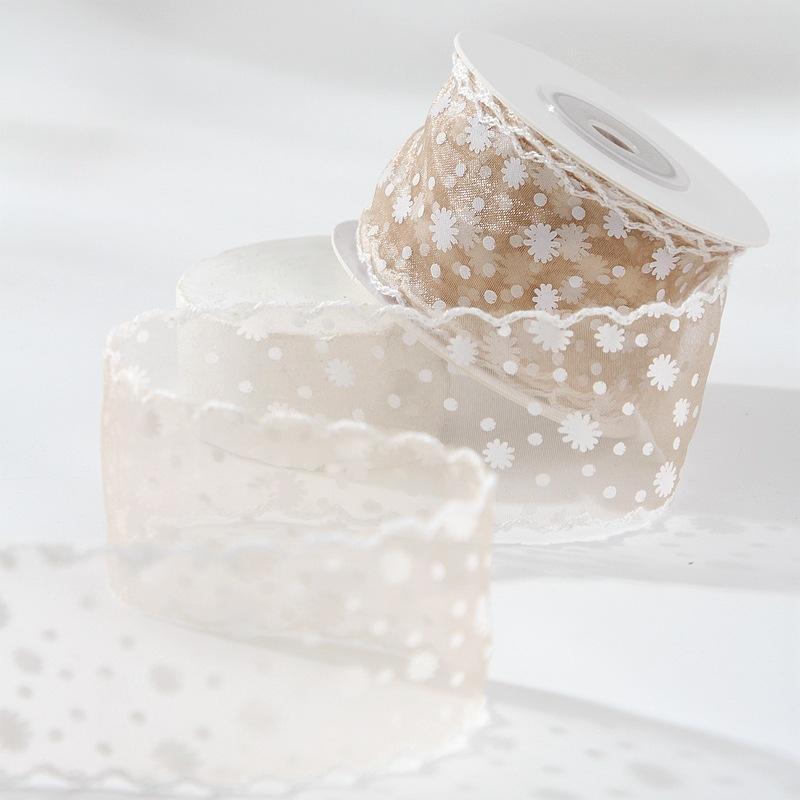 Printed Chiffon Voile Ribbon 1.5" 38Mm Diy Hair Bows Sewing Accessories Handmade Crafts Gift Flower Packing 10 Yards