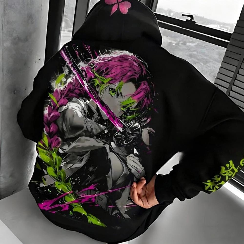 Ghost Slayer Blade Honey Glass Anime Men's Hoodie New Harajuku Style Casual Suitable for Both Men and Women