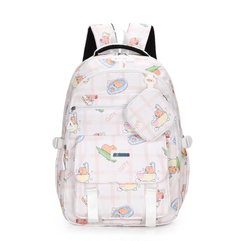 Student Printed Schoolbag Women's Multi-Pocket Backpack