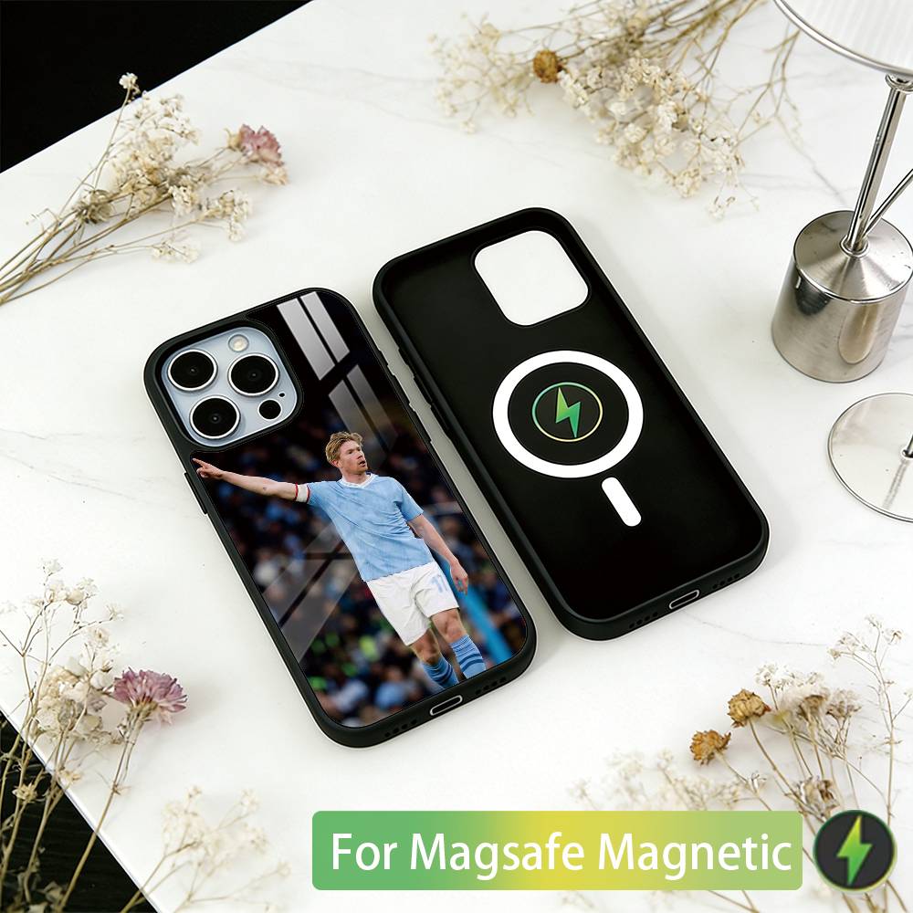 Футбольная звезда Кевин Де Брёйне Чехол для телефона для iPhone 17, 16, 15, 14, 13, 12, 11 Plus, Pro Магнитный с беспроводной зарядкой Magsafe