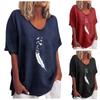 Women Fashion Casual Summer Tops Printed Short Sleeve Shirts Round Neck Pullover T Shirts