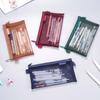 Nylon Mesh Pencil Case Bills Bag Zipper Stationery Bag Simple Transparent Bills Bag  Student