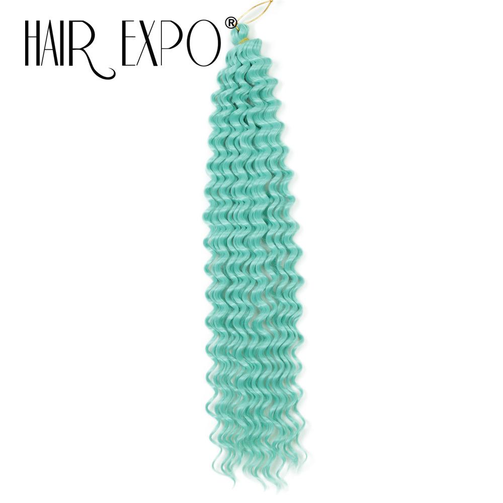 Deep Wavy Twist Crochet Hair 22 Inch Ocean Wave Crochet Hair Synthetic Deep Curly Crochet Hair Extensions Ombre Boho Braids Hair