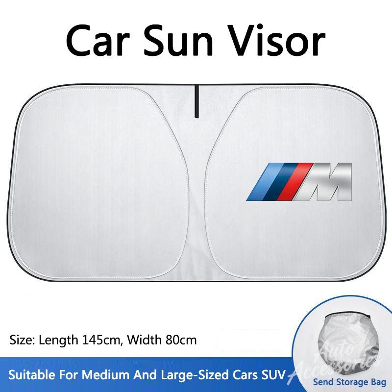 DZVA4 Car Sun Visor Folding Sunscreen Front Windshield Cover For BMW M E34 E36 E60 E90 E46 F10 F20 X5 M3 M5 M6 E71 Accessories sticker