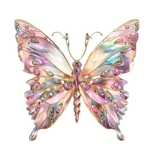 Acrylic Colorful Butterfly Hanging Decoration Home Indoor Christmas Tree Car Rearview Mirror 2D Flat Butterfly Ornament Pendant