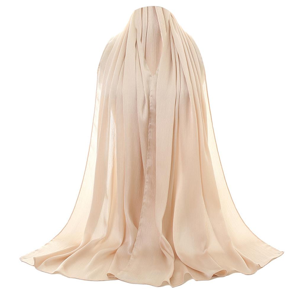 Fashionable Women Hijab Shawl Simple Breathable Headwrap Scarf for Middle Eastern and Muslimah Event Gathering 180x75cm