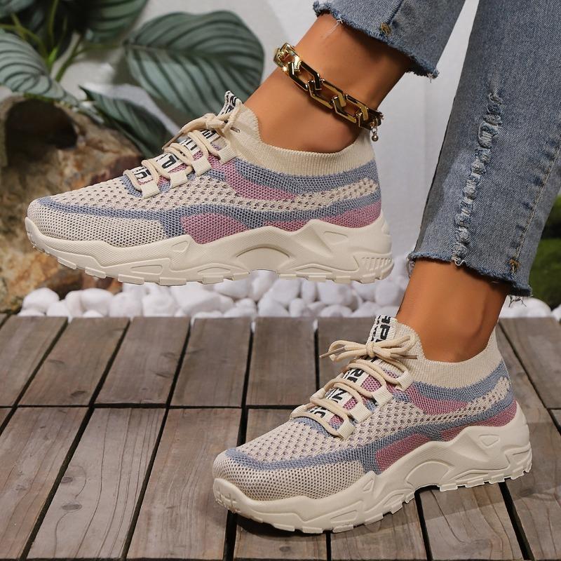 Распродажа женской обуви 2024 года, новые женские туфли на шнуровке из вулканизированной кожи, осенние дышащие сетчатые разноцветные повседневные прогулочные туфли на открытом воздухе