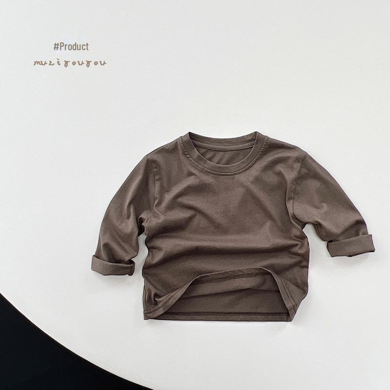 Children's Five-Color Cotton T-Shirt ~ 2025 Spring/Autumn Korean Forest Style for Girls.