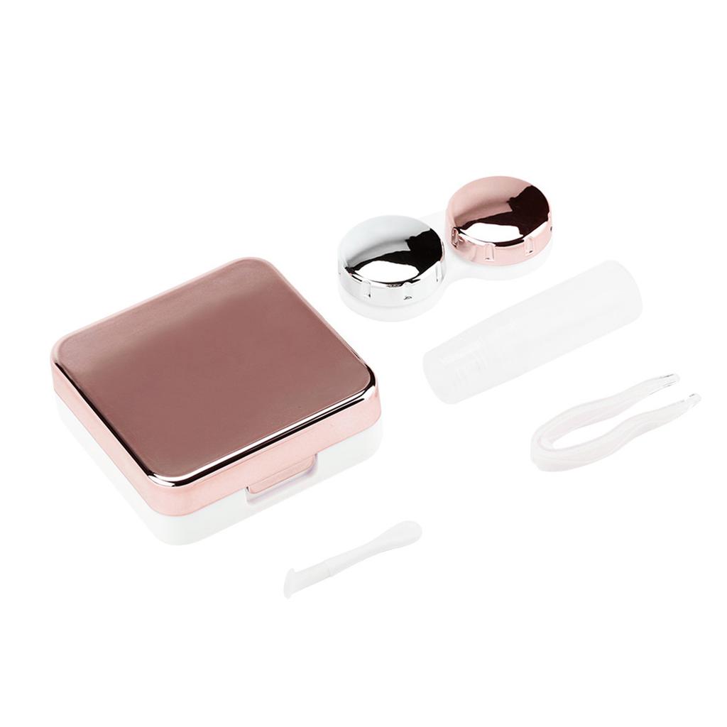 Reflective Cover Contact Lens Case Set Cute Lovely Travel Kit Box