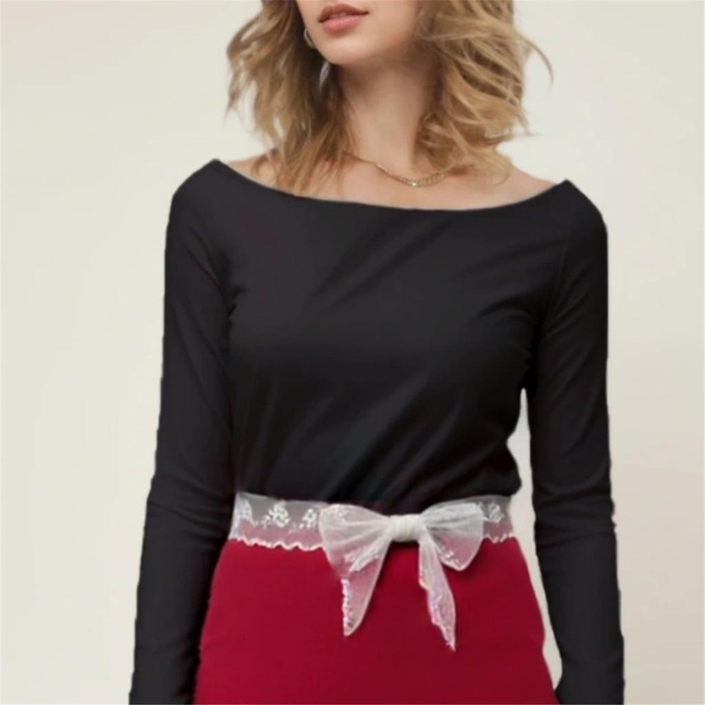 Elegant Lace Scarf With Embroidery Pattern Neck Wrap Multiuse Waistband For Fashionable Women And Lady Formal Occasion