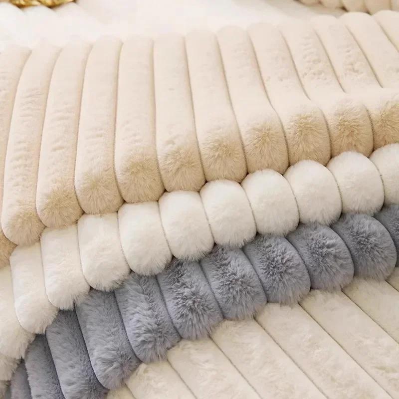 Plush Sofa Mat Winter Thickened Warm and Anti Slip Seat Cushion Sofa Cover New Plush Cover Cloth Towel Sofa Covers