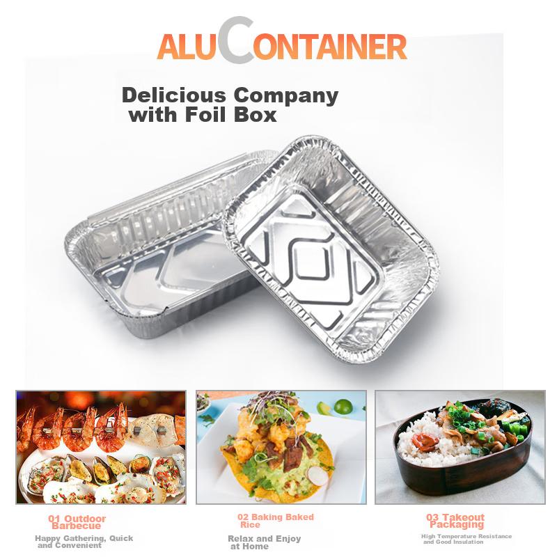 Jinghuisichuang Aluminum Foil Tray [Thickened 410ml Rectangular], Disposable Camping Picnic Foil Plate for Outdoor Cooking, Pack of 20