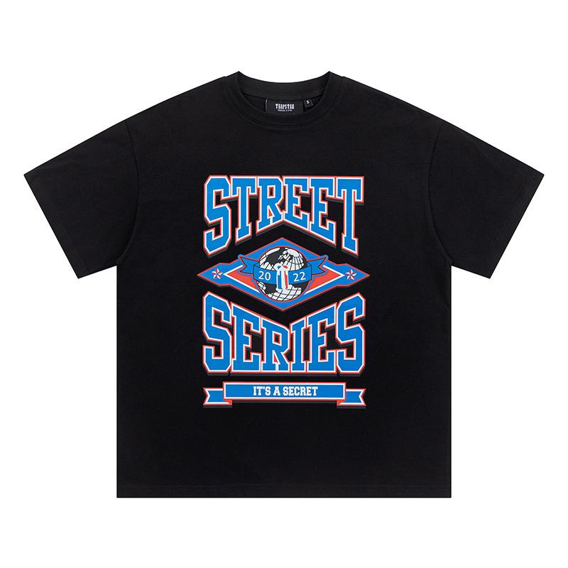 Cross-border new graffiti letter printing European and American street trendy brands loose and versatile casual men's and women's short-sleeved round