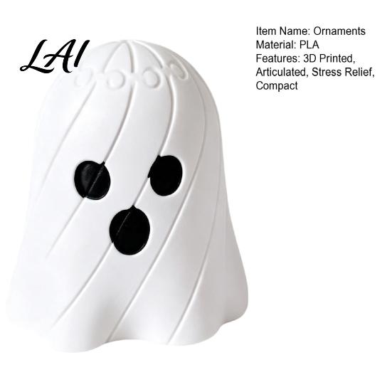 Movable Joint Figurine 3D Printed Articulated Ghost Fidget Toy Halloween Decor Flexible Mini Statue Ornament Stress Relief Desk Gift for