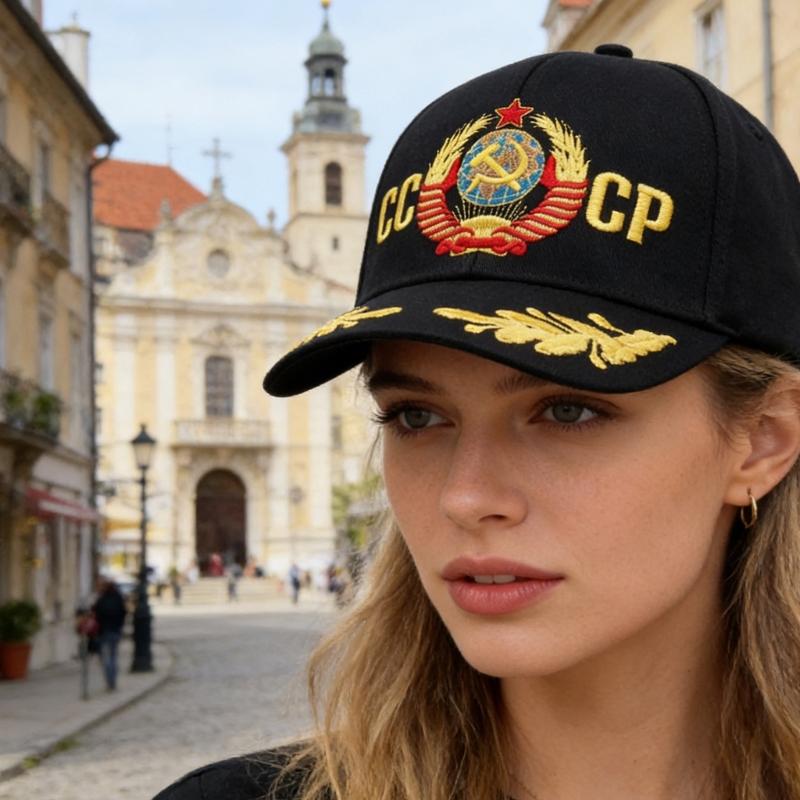 Хлопковая бейсболка с вышивкой "СССР", регулируемая, модная, для улицы, для мужчин и женщин