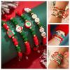 Рождественская шапка Браслет из бусин Рождественский браслет Красочная шапка Санты Ручная цепочка Браслет Счастливого Рождества Рождество