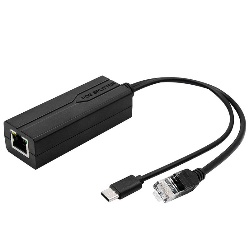 Сплиттер Gigabit POE с портом Type-C, модуль питания USB 48 В на 5 В