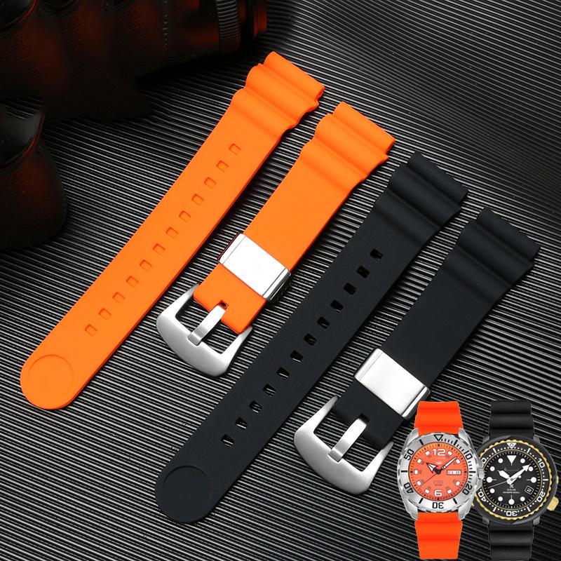 22mm Diving Rubber Strap for Seiko Watch SKX007 PROSPEX SRP777J1 No.5 Water Ghost Abalone Men Sport Silicone Watchband Bracelet