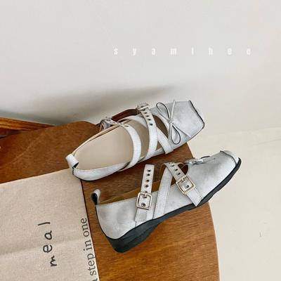 Винтажные балетки с квадратным носком и перекрестными ремешками, женские туфли на толстом каблуке, одинарные туфли с бантом, туфли Мэри Джейн