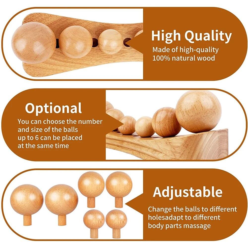 Инструменты для массажа поясничных мышц и деревянной терапии, инструмент для расслабления спины, шеи, рук и сгибателей бедра, физиотерапия триггерных точек