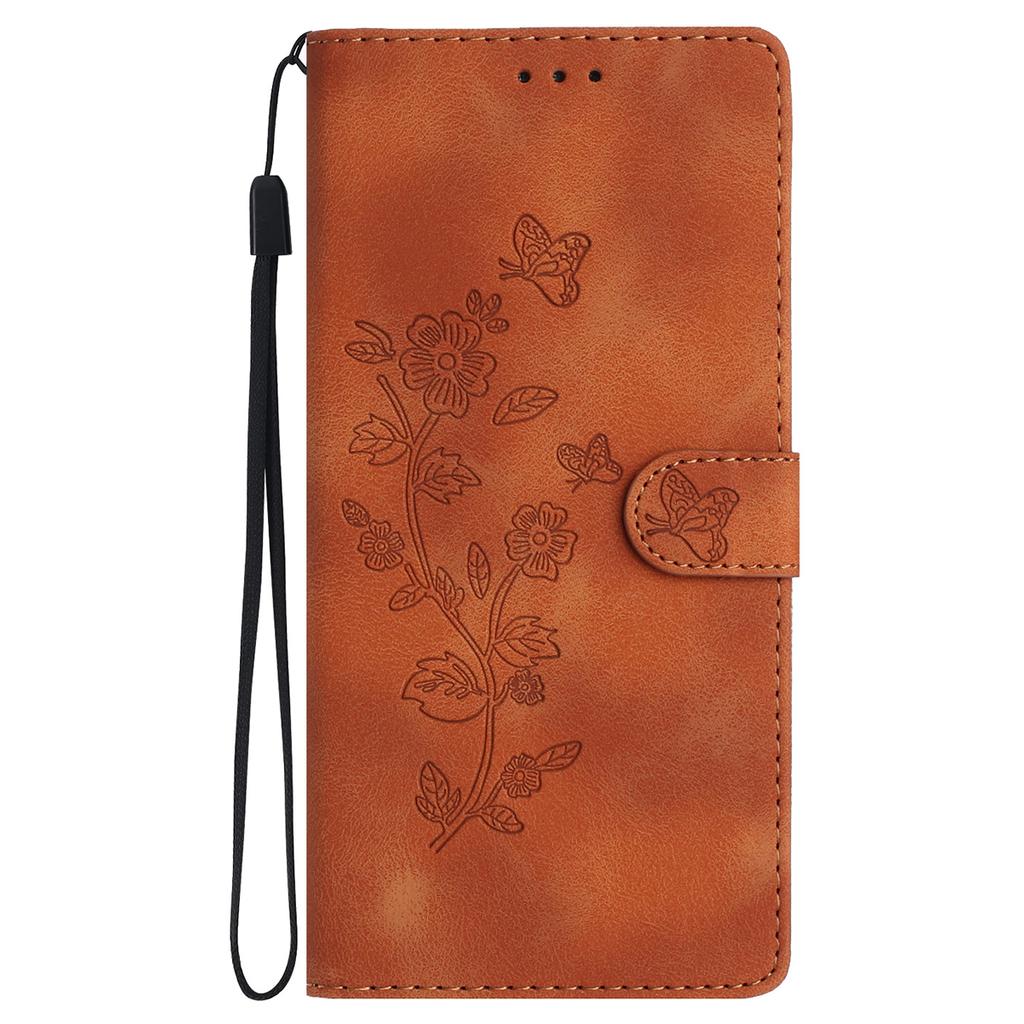 For Samsung Galaxy A15 5G Case Slim-Fit Leather Imprinted Flower Phone Cover with Stand and Wallet