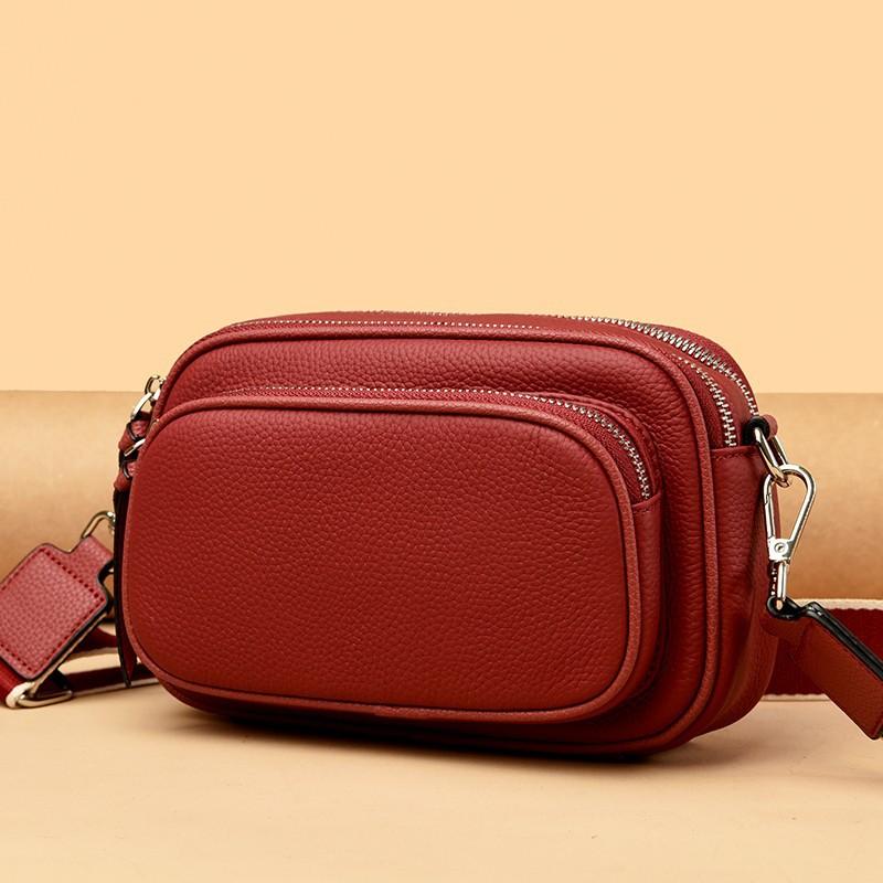 Leather Fashion Casual Bag Women'S Fashion Lychee Pattern Shoulder Crossbody Small Square Bag