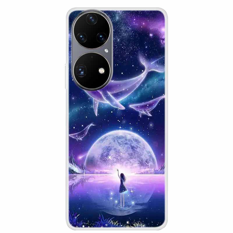 Чехол для Huawei P50 Pro P50 P50E Прозрачный Модный Ударопрочный Чехол из ТПУ Силикона для Huawei P50 Pro Чехол P 50 Защитный P50Pro