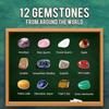 Gemstone Dig Kit -dig Up 12 Real Gems & Crystal Rock Collection For Kids Archaeology Geology Science Educational Toys Christmas Gift