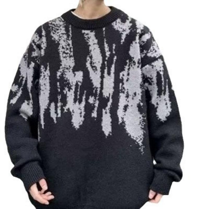 Корейский ленивый стиль тай-дай свитер для мужчин на осень и зиму новый модный брендовый дизайн свободные повседневные топы для мужчин