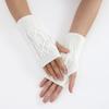 Solid Color Half Finger Gloves Soft Fingerless Gloves Fashion Half Finger Mitten  Unisex
