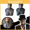Realistic Skeleton Biochemical Mask For Halloween Parties Full Cover Silicone Design With Hat