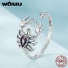 Стерлингового Серебра 925 пробы Ретро Кольца Скорпиона Женские Творческие Пустынные Животные Радуга Мистический Кристалл Панк Кольцо Девушка Хип-Хоп Подарок