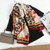 New Street Popular Leopard Print Rose Print Women's Scarf Silk Scarf Spring and Autumn Travel Warm Scarf
