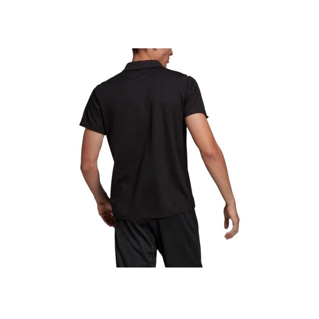 adidas Tiro 19 Полоска Мода Универсальный Простой Футболка-поло с коротким рукавом Мужские рубашки-поло Черный DU0867