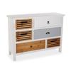 Комод - VERSA - Areti - 102 x 34 x 76,5 см - Меламилированный МДФ - Коричневый и белый